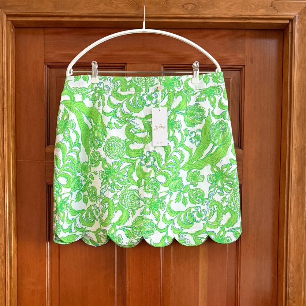 Lilly Pulitzer Green and White Mini Skirt - Picture 3 of 12